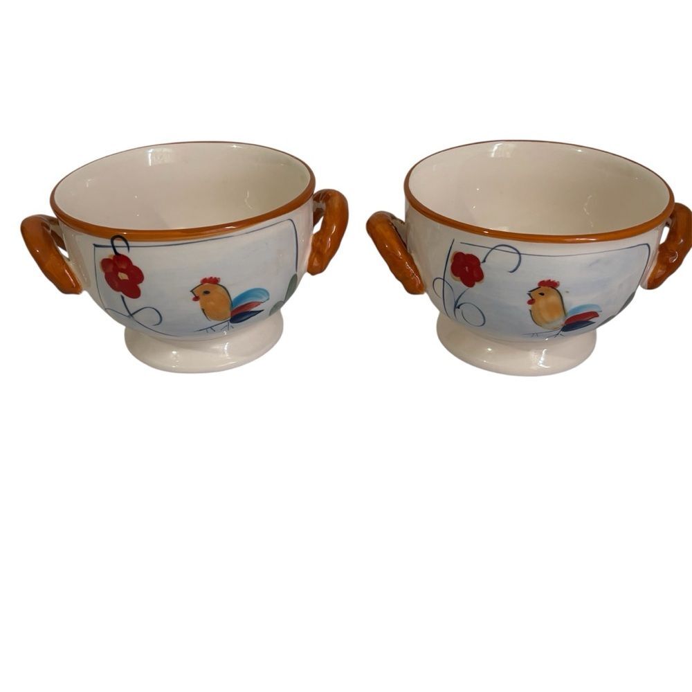 California Pantry Chicken Soup Bowls with Handles Set of 2